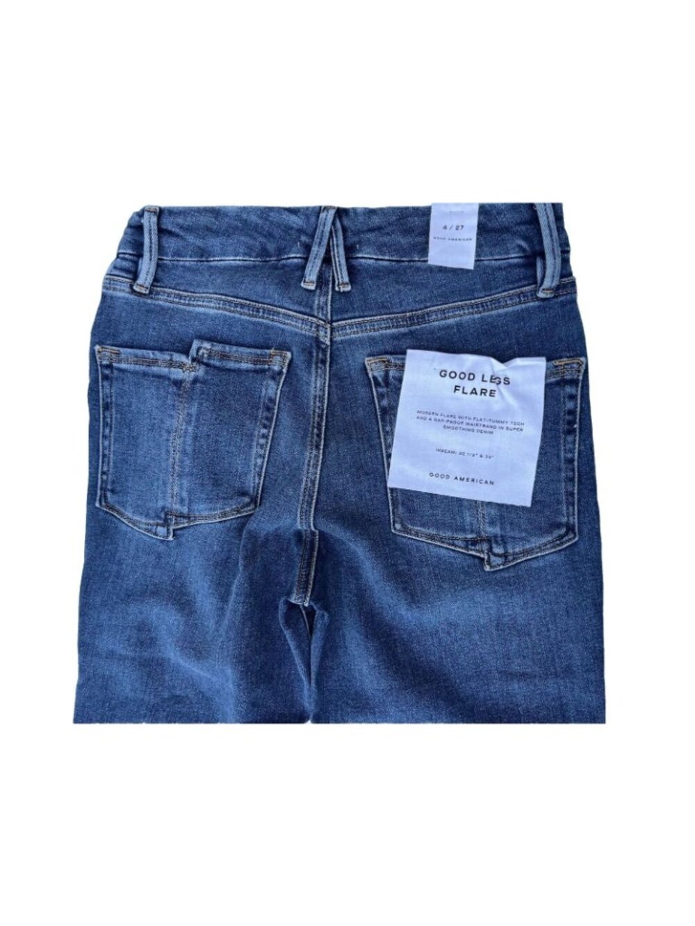 Good American Good Legs Flare Jeans Sz 4 15 NWT Cashmere Blend High Rise - Picture 15 of 15